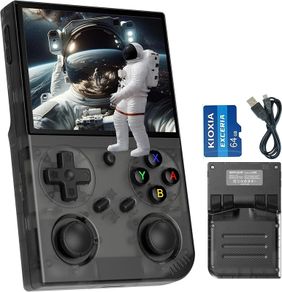 Retro Game Console,Linux System RK3326 G350 Handheld Game Console Built-in 64G TF Card 4371 Games,3.5-inch IPS Screen, WiFi, Bluetooth 4.2, HDMI Output, 3200mAh Battery