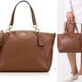Coach Kelsie Satchel  in Pebble Leather Crossbody Bag Medium Size, colour caramel, cards, dust bag included. Image 5