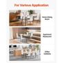Modern Dining Room Accent Chairs Set of 4, Upholstered Leather Side Chair for Dining Tables, Space-Saving Kitchen Table Chair with Thick Cushions and Metal Legs, White Image 6