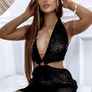 Boho Beach Dress, Black Image 6