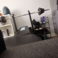 Bench Press Station +Iron Barbell +30kg Iron weight