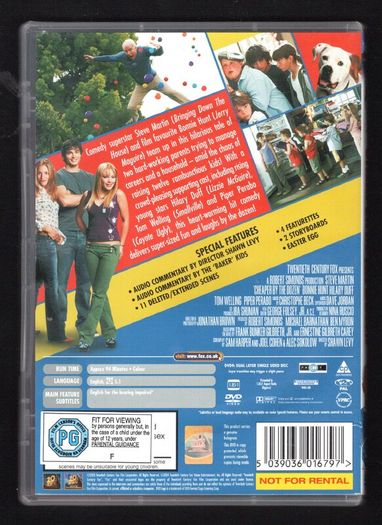 Cheaper By The Dozen DVD Movie. Staring Steve Martin & Bonnie Hunt
