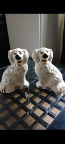 Pair of Vintage Beswick England Staffordshire Spaniel Mantle Dogs (Model 1378-5)