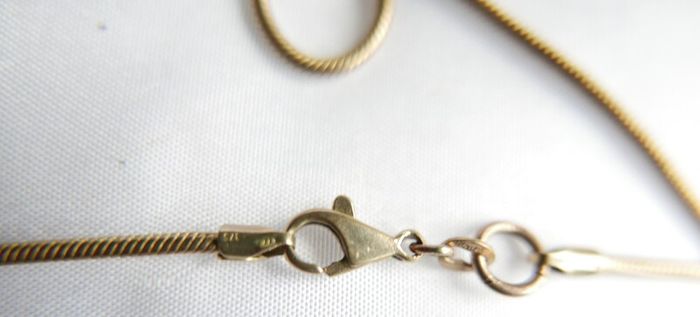 Vintage 9ct 375 YELLOW GOLD Snake Necklace CHAIN 17,2" necklace 9,4g Snake Necklace
