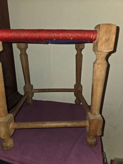 Mid Century Wooden Footstool
