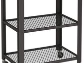 Serving Trolley Kitchen Trolley 4 Wheels Steel Frame 3 Shelves for Kitchen Living Room Industrial Design Vintage Brown