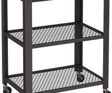 Serving Trolley Kitchen Trolley 4 Wheels Steel Frame 3 Shelves for Kitchen Living Room Industrial Design Vintage Brown