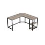 Desk, L-shaped computer desk, corner desk with 2 shelves, space-saving office desk in industrial design, gaming, easy setup Image 4