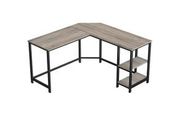 Desk, L-shaped computer desk, corner desk with 2 shelves, space-saving office desk in industrial design, gaming, easy setup