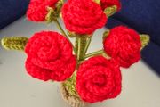 Handmade Crochet Rose Plant
