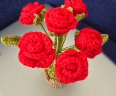 Handmade Crochet Rose Plant