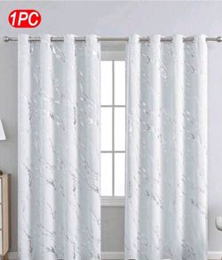 silver and white marble effect lined eyelet curtains