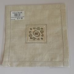 House Of Ireland Linen Siofra Cocktail Napkin NWT RRP E17.95. 1X15X15 cm