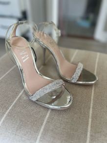 Zara Diamante Silver Stilettos Brand New Size 5