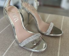 Zara Diamante Silver Stilettos Brand New Size 5