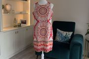 Ladies White Midi Dress with a Multicoloured print by London Times