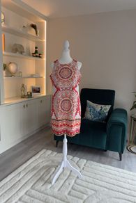 Ladies White Midi Dress with a Multicoloured print by London Times