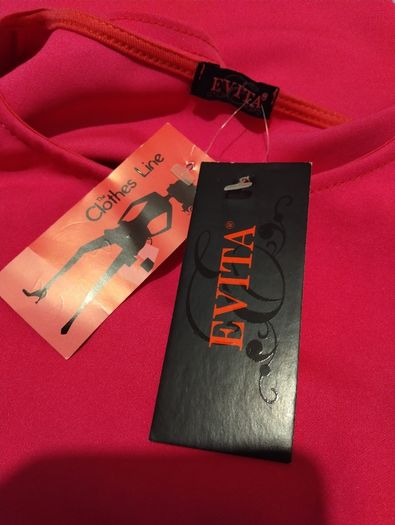Evita Pink Peplum Dress, New With Tags
