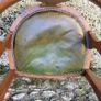 Vintage walnut & leather tub chair Image 2