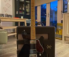 Ernie Ball Music Man Valentine Trans Black Excellent Condition with Case