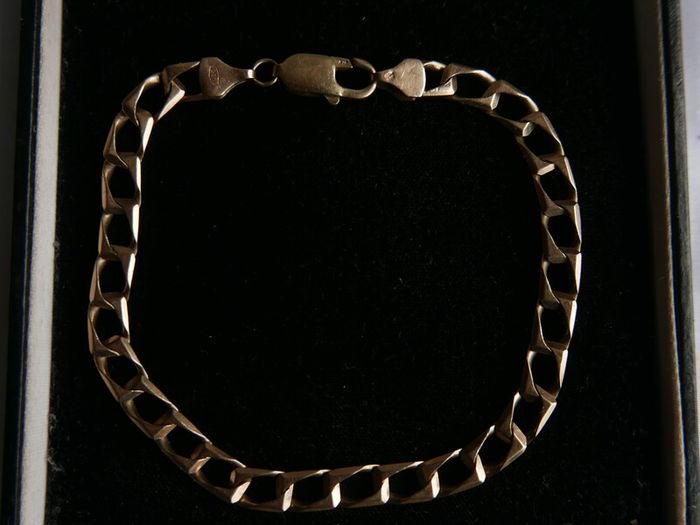 Vintage Solid Gold 9 Ct Gold 375  Men's Bracelet 8,5" -  9,97g