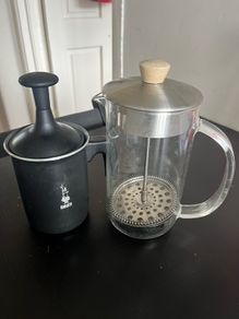 milk frother and French press