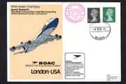 1971 Great Britain British Aviation First Flight Cover Issue 2 Boening 747. Flown on the flight inaugurating BOC Boeing 747 London (Heathrow) to USA (JFK New York) Service tying Machin definitive. With arrival cancel on reverse.
