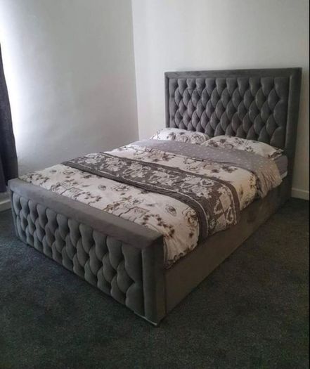 king size Bumber Style Bed frame with Mattress