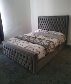 king size Bumber Style Bed frame with Mattress