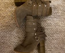 Zara suede fringe boots size 3