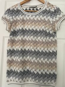 Geisha Lace Top - Size S -EU 36 - Neutral Zigzag Pattern