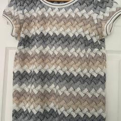Geisha Lace Top - Size S -EU 36 - Neutral Zigzag Pattern