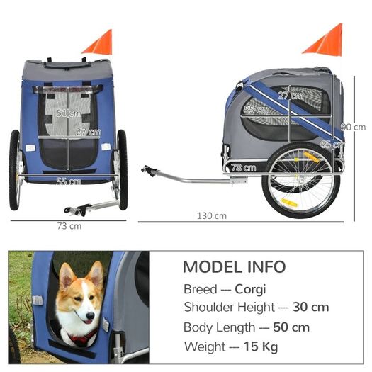 Pet Bicycle Trailer Foldable Dog Cat Bike Carrier with Suspension (FREE SHIPPING)