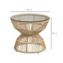 Outdoor Side Table Garden Table Rattan Side Table, Glass Top, PE Rattan, 60 cm x 60 cm x 50 cm, Natural Image 2
