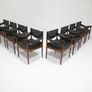 Vintage Set of 8 Rosewood and Black Leather Dining Chairs by Kristian Solmer Vedel, 1960s. Image 4
