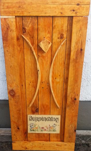Rustic Burning Man Wood Art Wall Sign / Plaque