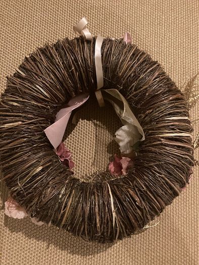 Large gold & pink wreath Brown Thomas