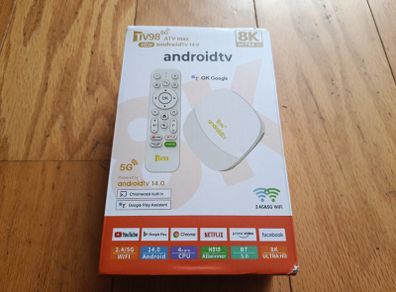 Brand New Android 14 TV Box Google Voice Remote in White