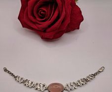 sterling silver rose quartz bracelet