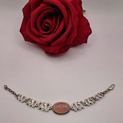 sterling silver rose quartz bracelet