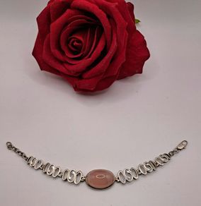 sterling silver rose quartz bracelet