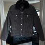 Broken Standard Sherpa Lined Black Denim Jacket M Unisex Image 2