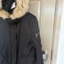 Zara down parka with removable fur hood trim Image 2