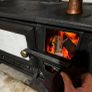 Cast Iron Wood Burning Cook Stove, Vintage Kitchen Fireplace Image 3