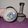 Vintage pair Spanish Lafiore Scavo glass vases Image 6