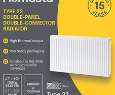 Radiator Type 22 - BRAND NEW - Double-Panel - 600mm x 1000mm 5832BTU - RAD - Heating . FIXED PRICE.
