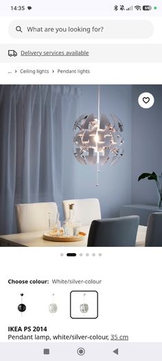 Light Shade -IKEA PS 2014 Pendant lamp, white/silver-colour, 35 cm