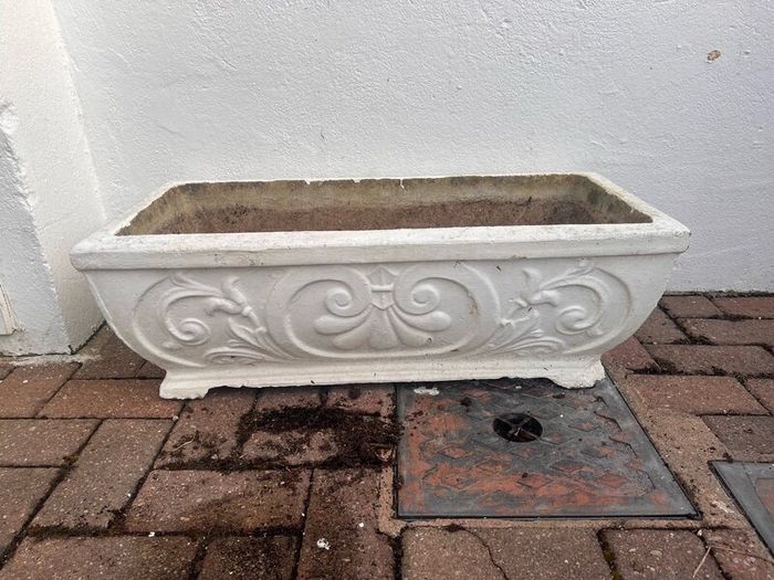 Stone concrete rectangular planters x 4