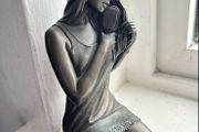 Vintage Lady Brushing Hair Genesis Bronze Figure