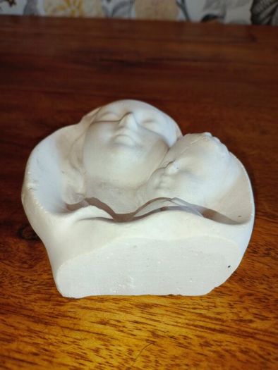 Vintage Hand Cast Chalk Ware Mary & Child.